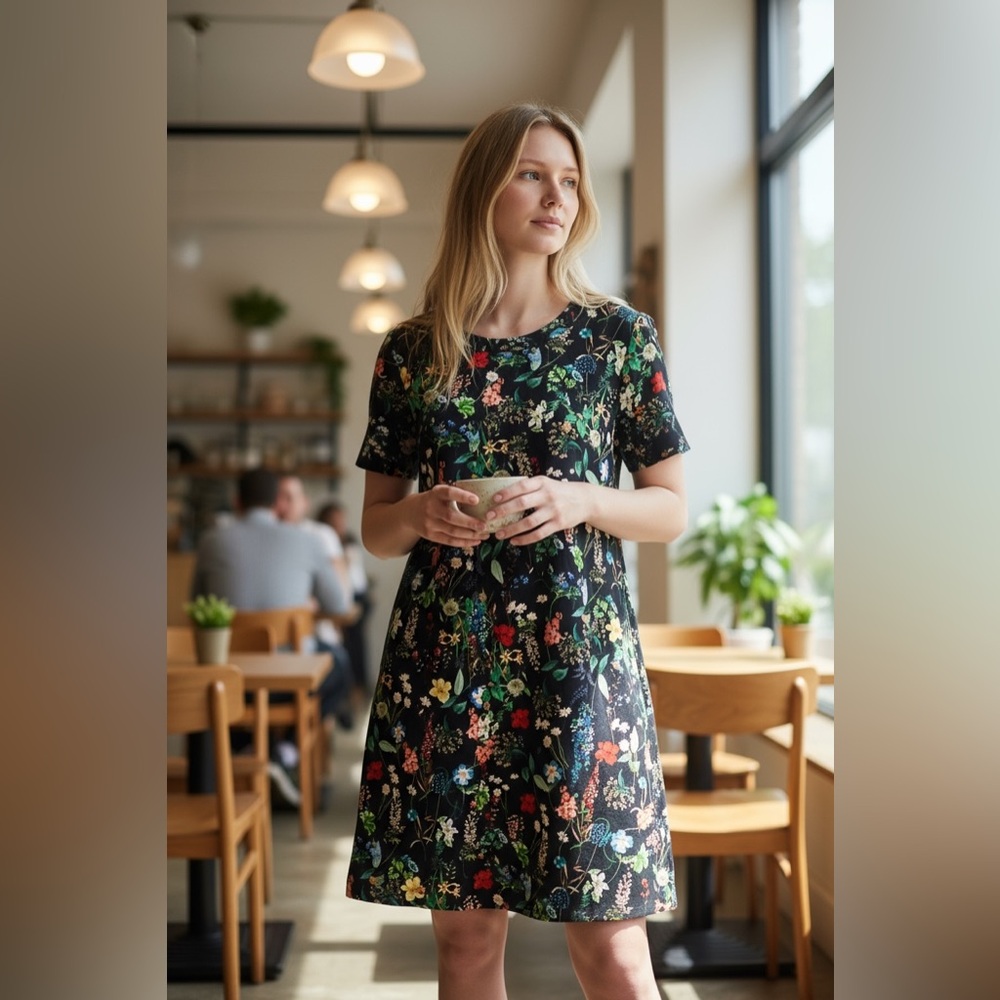 NVSCO 2107 Floral Print Midi Dress
